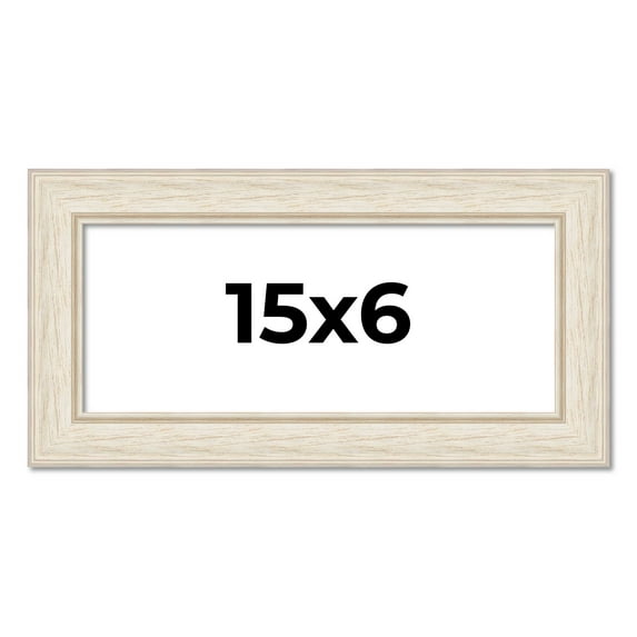 15x6 Frame White Real Wood Picture Frame Width 1.75 inches | Interior Frame Depth 0.5 inches |