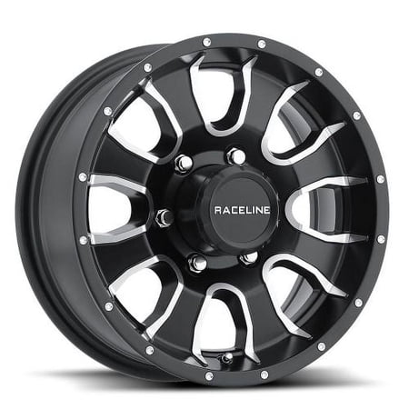 Raceline Mamba Trailer Wheel | Black w/Machined | 15x6 | 5x5 (860M-56050)