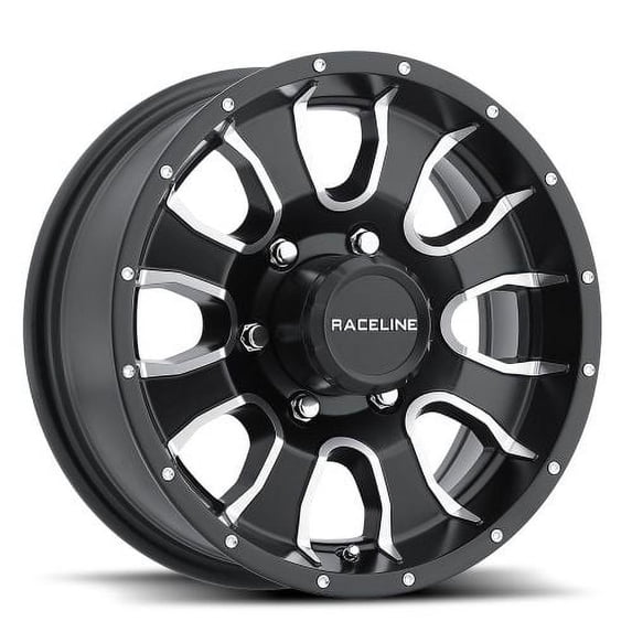 Raceline Mamba Trailer Wheel | Black w/Machined | 15x6 | 5x5 (860M-56050)