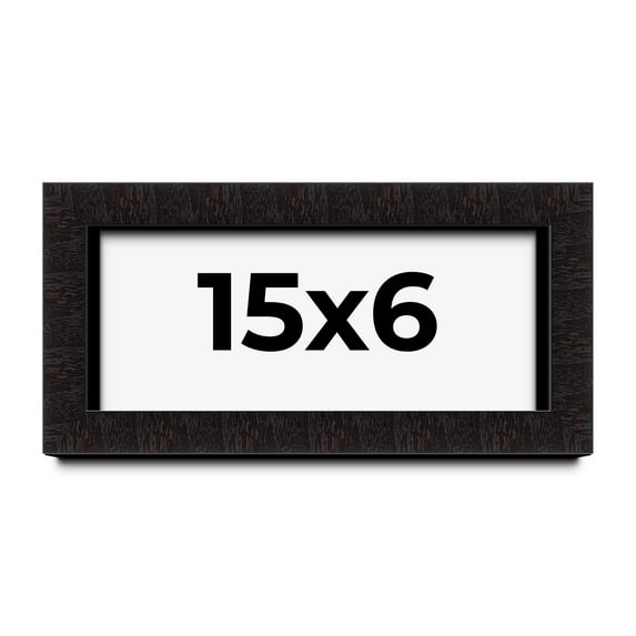 15x6 Shadow Box Black Solid Wood Display Picture Frame | 1 Inch Rabbet Depth | | 1.375 Inch