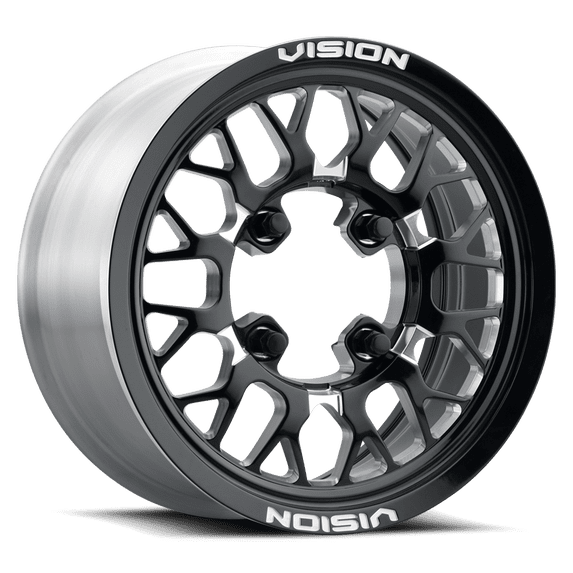 15x6 Vision 346 Storm Gloss Black Milled Spoke FORGED UTV Wheel 4x137 (50.6mm)
