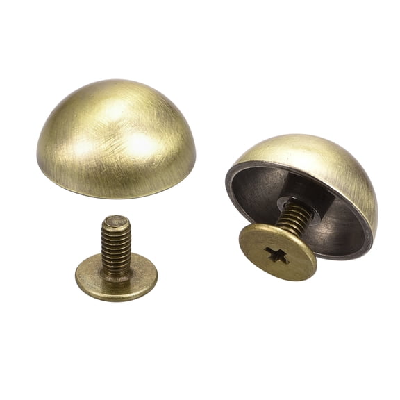 15x7.5mm Screw Back Rivets Hollow Round Head Leather Studs Bronze Tone 20 Pack