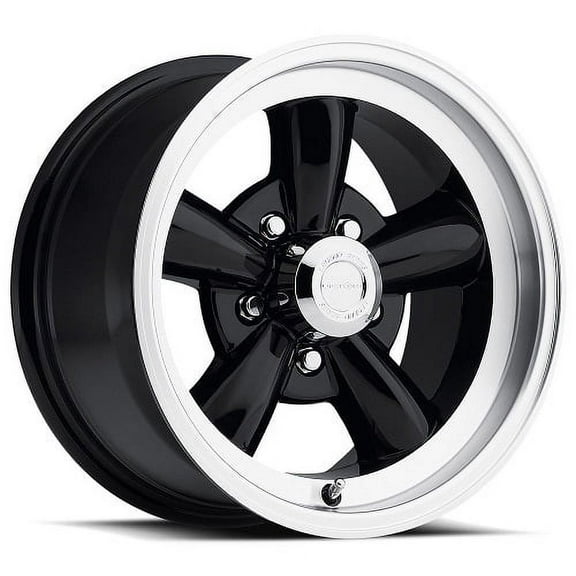 15" Vision Muscle 141H Legend 15x7 5x4.5 6mm  Wheel Gloss Black Machined Lip Rim