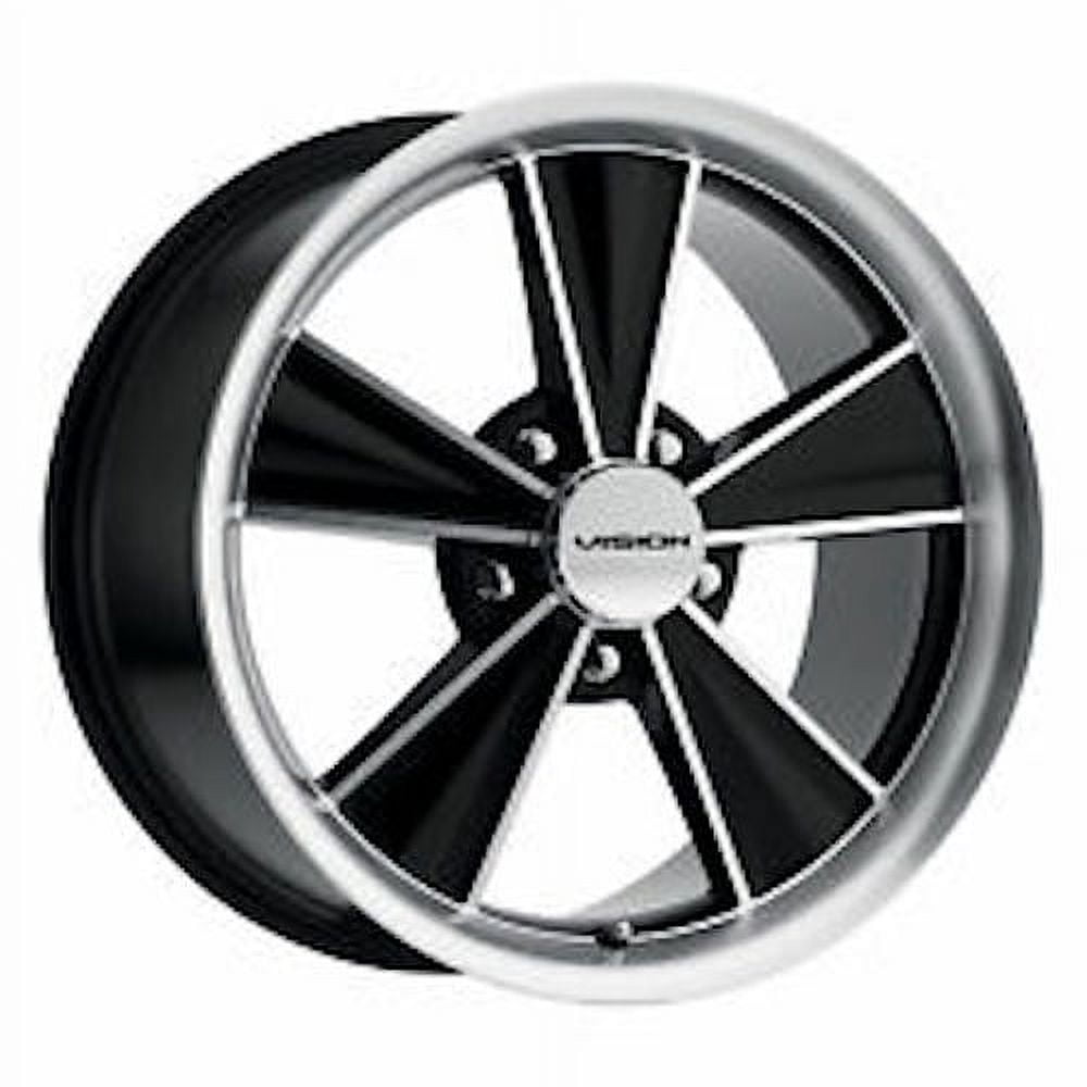 American Muscle Rims 15x7 American Muscle V324 Dazzler Black Machined Wheel 5x4.75 (-5mm ...
