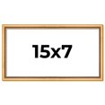 thumbnail image 1 of 15x7 Frame Beaded Gold Solid Wood Picture Frame | 0.75 Inches Moulding Width | Liscio Oro, 1 of 8