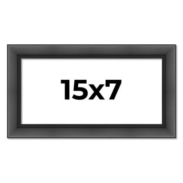 15x7 Frame Black Passaggi Solid Wood Picture Frame Width 1.5 Inches | Interior Frame Depth 0.5