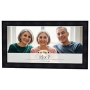 15x7 Frame Black Passaggi Solid Wood Picture Frame Width 1.5 Inches | Interior Frame Depth 0.5