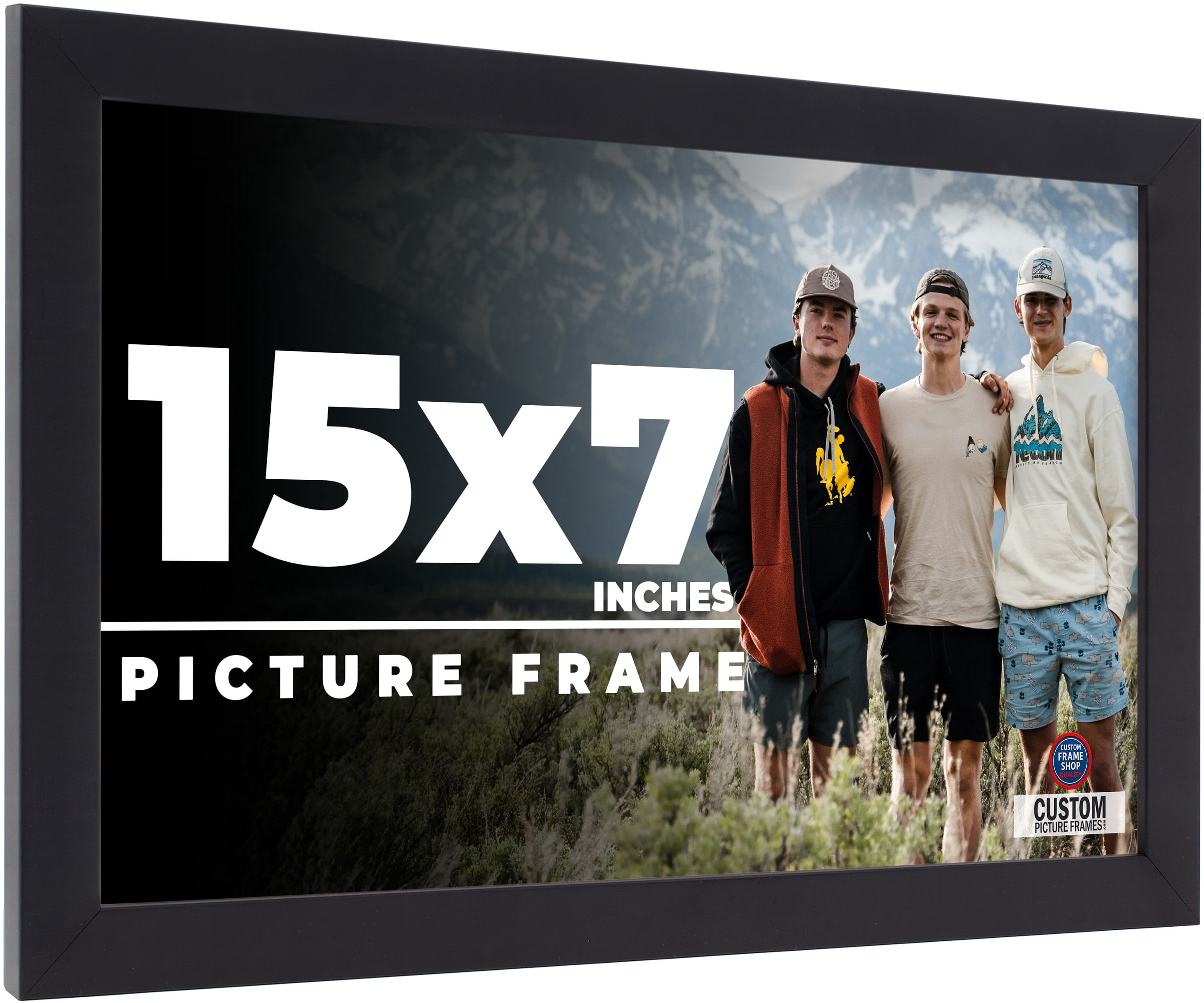 15x7 Frame Black Real Wood Picture Frame Width 0.75 inches | Interior ...