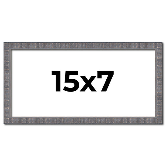 15x7 Frame Blue Kingsley Pewter Solid Wood Picture Frame Width 0.75 Inches |Interior Depth 0.5