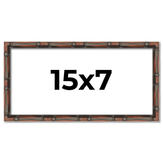 15x7 Frame Brown Bamboo with Dark Coffee/Walnut Finish | Solid Wood Picture Frame Width 0.75 Inches