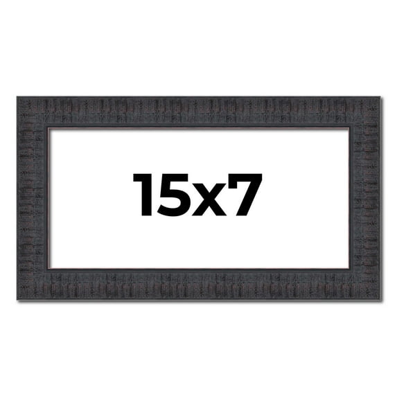 15x7 Frame Brown Rustic Solid Wood Picture Frame 1.5 Inches Wide | Interior Frame Depth 0.5 Inches