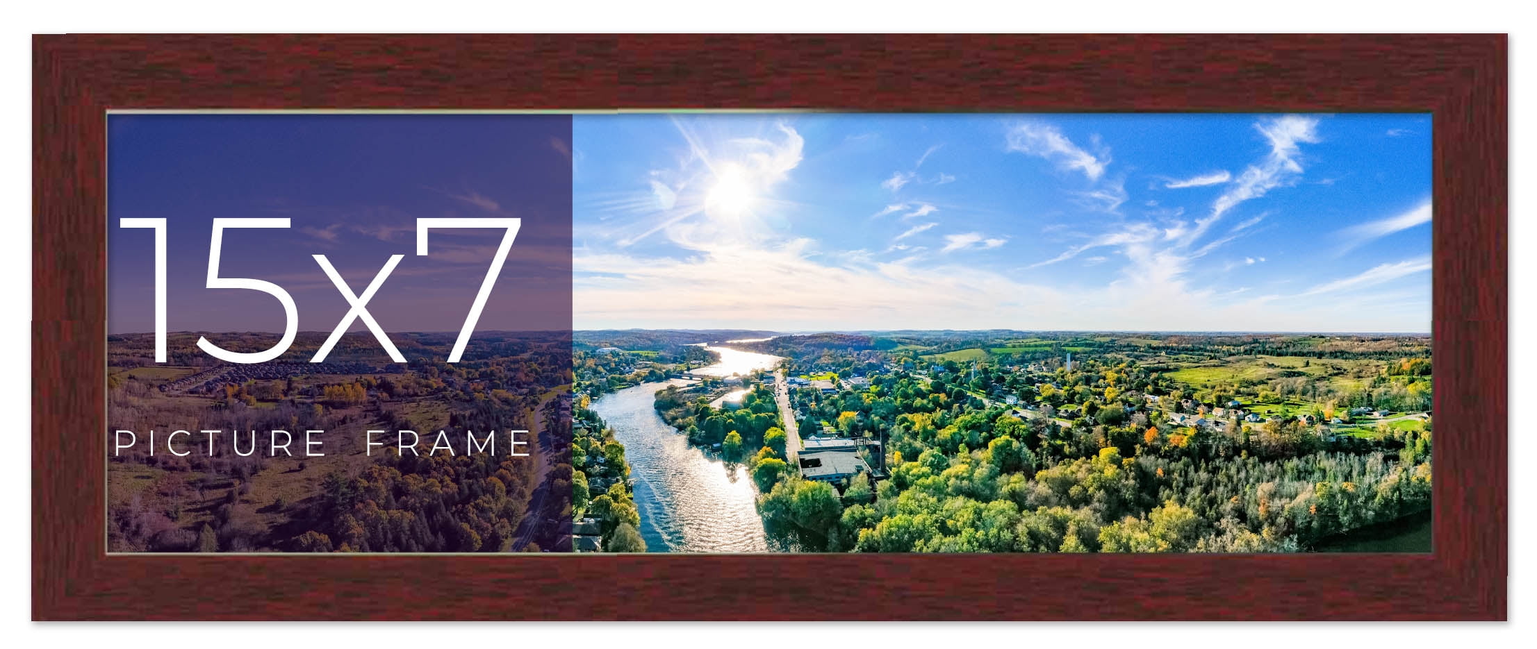 15x7 Frame Brown Solid Wood Picture Frame Width 0.75 Inches | Interior ...