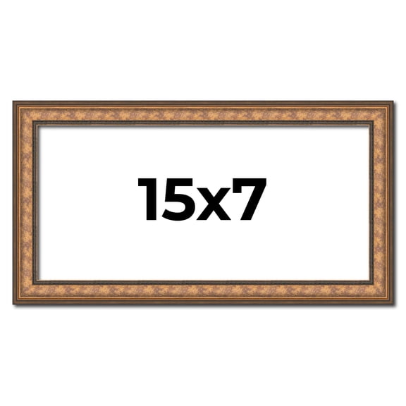 15x7 Frame Gold Real Wood Picture Frame Width 1.25 inches | Interior Frame Depth 0.5 inches |