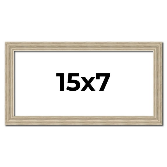 15x7 Frame Grey Solid Wood Picture Frame Width 1 Inches | Interior Frame Depth 0.5 Inches |