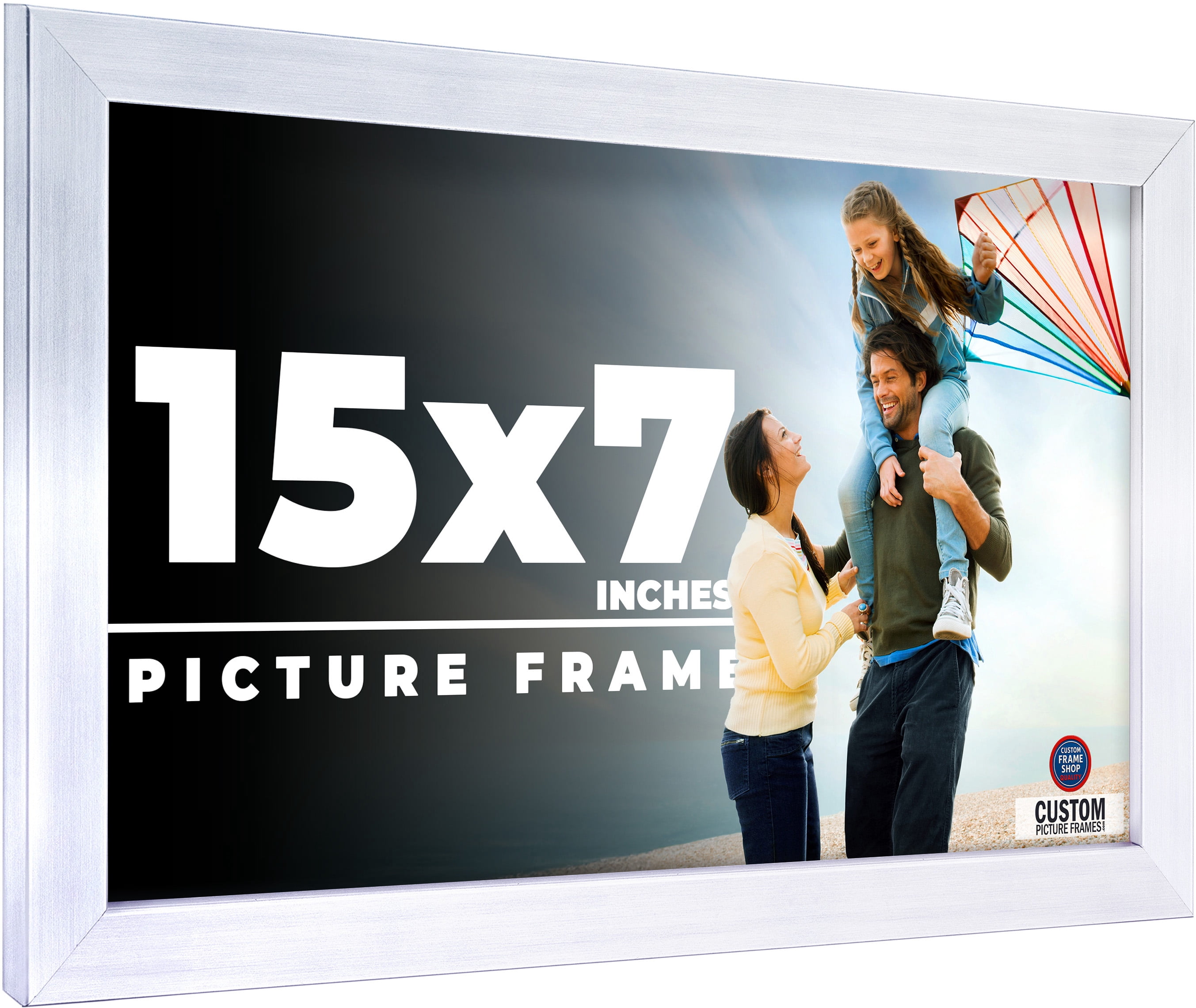 15x7 Frame Silver Real Wood Picture Frame Width 0.75 inches | Interior ...