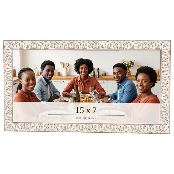 15x7 Frame White Real Wood Picture Frame Width 1.5 inches | Interior Frame Depth 0.5 inches |