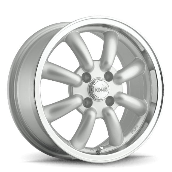 Konig 35S Rewind 15x7 4x100 +40et Silver With Machined Lip Wheel