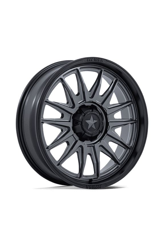 15x7 MSA M55 Commander Matte Gunmetal W/ Matte Black Lip UTV Wheel 4x110 (10mm)