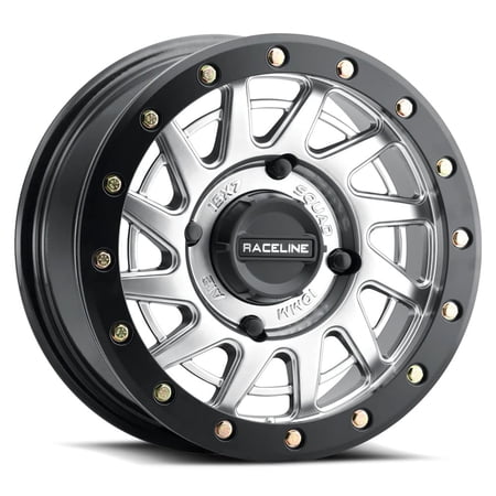 Raceline A12SB-57056+10 Squad Beadlock Wheel - 15x7 - 5+2 - 4/156 - Hyper Silver/Black