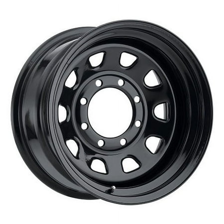 15x7 Vision HD 84H D-Window Black Steel Wheel 5x4.75 (-6mm) CAPS SEPARATE