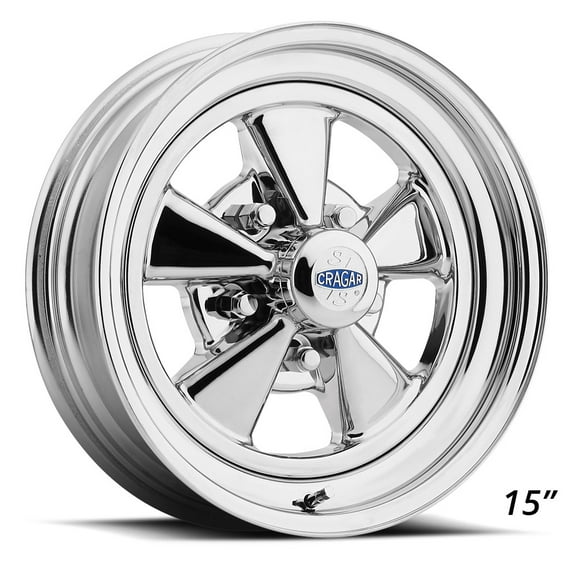15x8 Cragar 61C S/S Chrome Plated Two-Piece Composite Wheel 5x4.75 (-6mm)