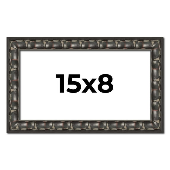 15x8 Frame Black-Brown Medieval Solid Wood Picture Frame | 1.5 Inch Moulding Width | Gotham Beveled