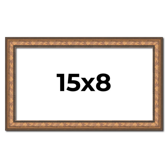 15x8 Frame Gold Real Wood Picture Frame Width 1.25 inches | Interior Frame Depth 0.5 inches |