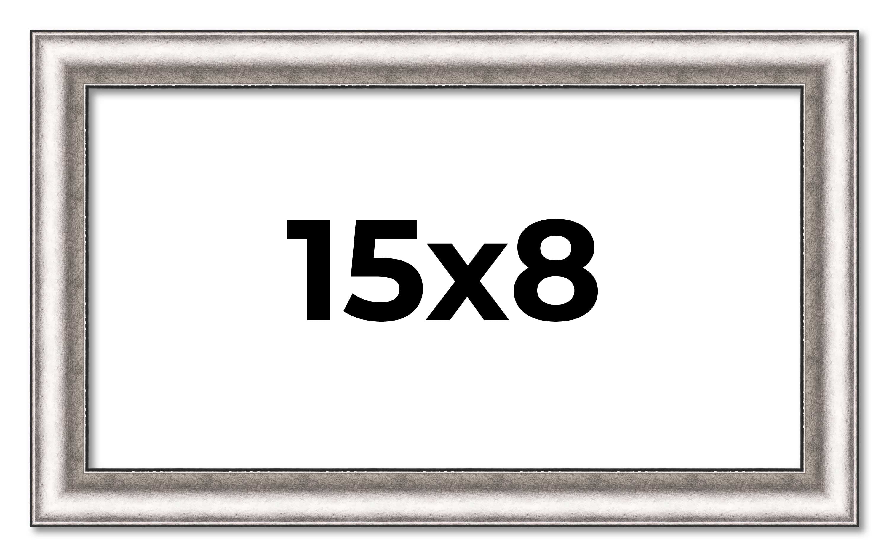 15x8 Frame Silver Real Wood Picture Frame Width 1.25 Inches