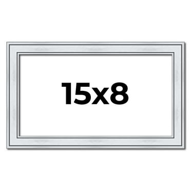15x8 Frame Sterling Silver Solid Wood Picture Frame | 1.25 Inch Moulding Width | 0.75 Inch Interior
