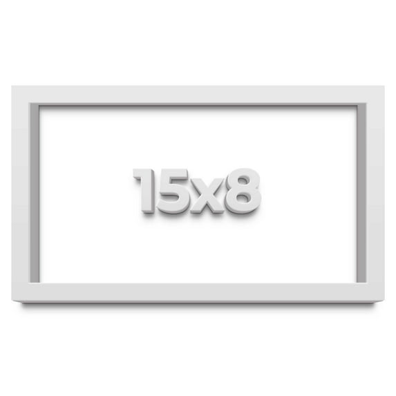 15x8 Shadow Box Frame White | 2 Inches Deep Real Wood Contemporary Shadowbox Display Frame | UV