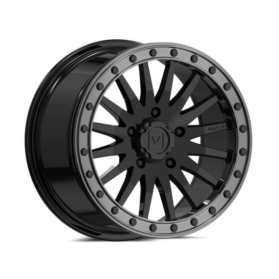 15x8 Valor Offroad V06 Full Painted Gloss Black UTV BEADLOCK Wheel 5x4.5 (40mm)