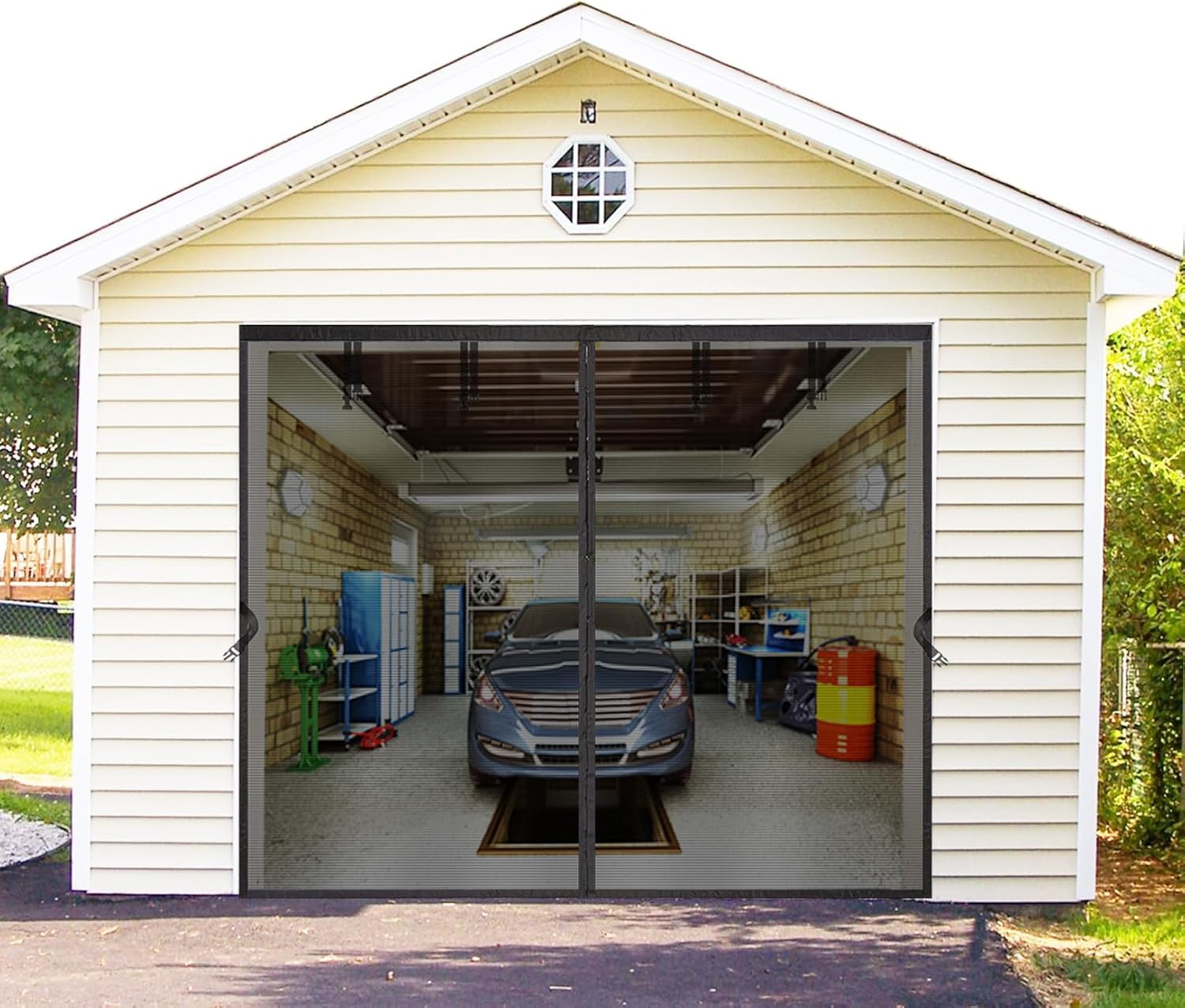 Magnetic Garage Door Screen 9x9ft For 1 2 Car Doors Egypt