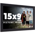 thumbnail image 1 of 15x9 Frame Black Real Wood Picture Frame Width 0.75 inches | Interior Frame Depth 0.5 inches | Noir, 1 of 8