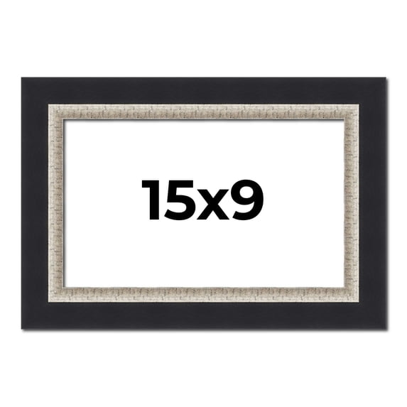 15x9 Frame Black Real Wood Picture Frame Width 2.25 Inches | Interior Frame Depth 0.5 Inches |