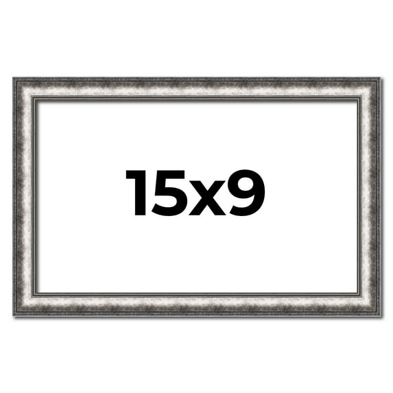 15x9 Frame Silver Real Wood Picture Frame Width 1.125 Inches | Interior Frame Depth 0.5 Inches |