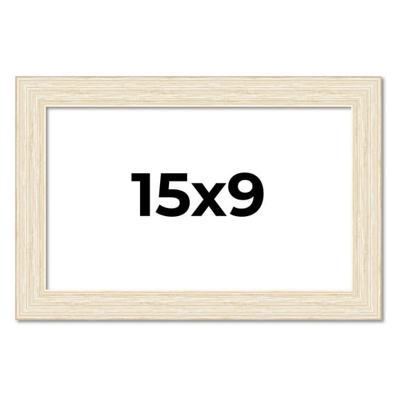 15x9 Frame White Barnwood Picture Frame Includes UV Acrylic Plexiglass, Acid Free Foam Backing