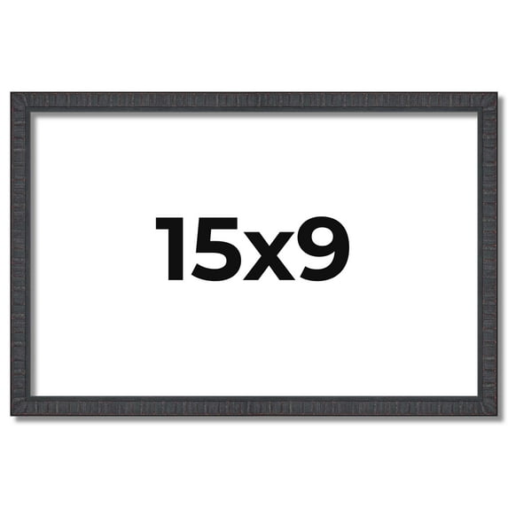 15x9 Rustic Brown Real Wood Picture Frame Width 0.75 inches | Interior Frame Depth 0.5 inches |
