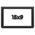 thumbnail image 1 of 15x9 Shadow Box Frame Black | 2 Inches Deep Real Wood Contemporary Shadowbox Display Frame | UV, 1 of 4