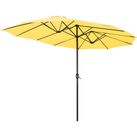 15x9 ft Patio Rectangular Market Umbrella w/ Wind Vent, Aspen Gold