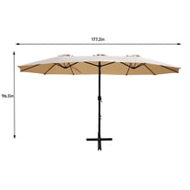 15x9 ft Rectangular Outdoor Market Umbrella - Tan