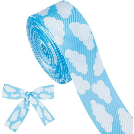 15yards/13.7m Blue Sky White Clouds Ribbon 38mm Wide Cloud Ribbons ...