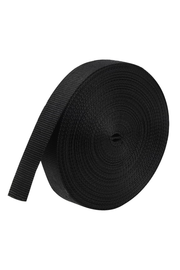 15yards Nylon Webbing Strap Black Heavy Duty Belting Strapping for Backpack Climbing 25mm