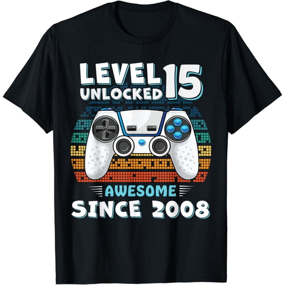 15yr BDay Son Boy Funny Gamer 15th 15 Year Old Birthday T-Shirt