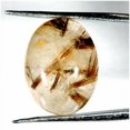 thumbnail image 1 of 16.05 Carat Natural Copper Rutile Quartz Oval Cabochon Gemstone For Jewelry, 1 of 2