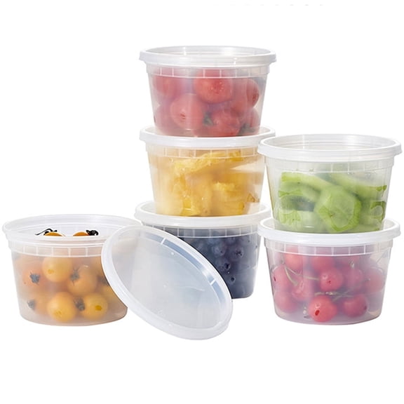 STAR FOOD SERVICE DELI CUP with LID White Plastic Freezer Safe Bread Food Storage Containers 24 Count