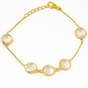 16 1/5-carat Citrine Yellow Gold Overlay Sterling Silver Bracelet Orchid Jewelry