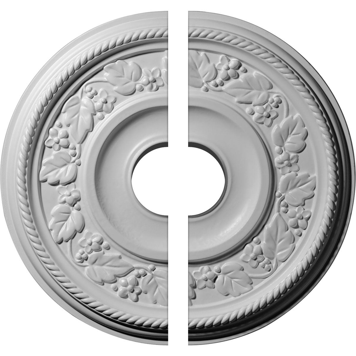 Tyrone Unfinished Round Urethane Ceiling Medallion, 16-1/8"