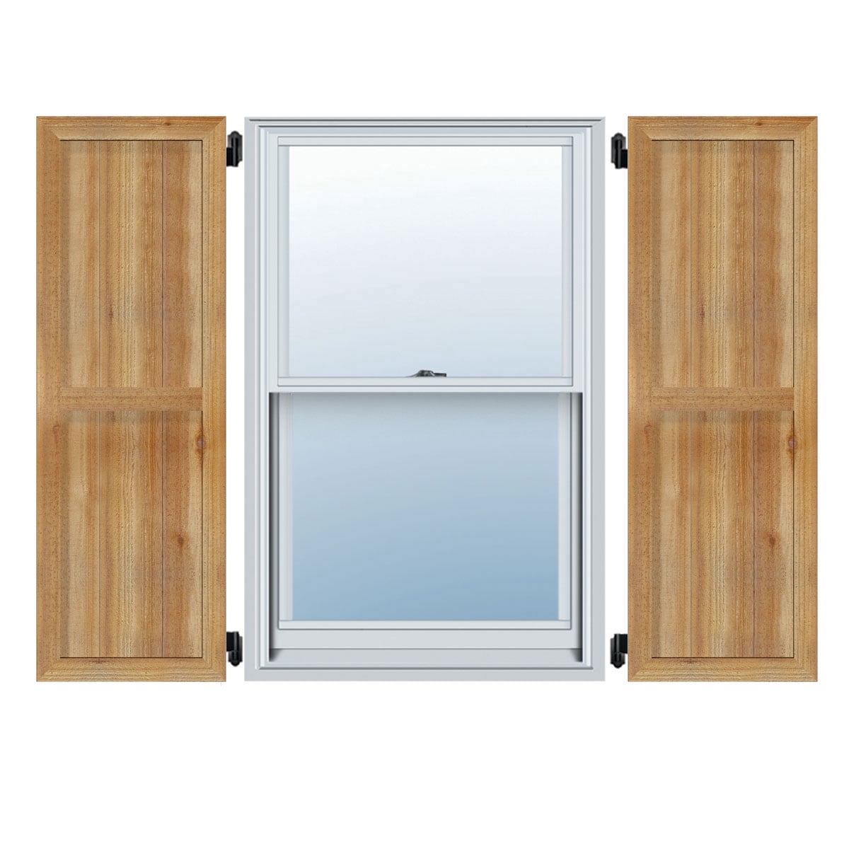 16 1/8"W X 38"H Timbercraft Three 5 3/8" Boards Framed Board-N-Batten Shutters, Rough Sawn Western Red Cedar (Per Pair)