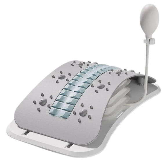 16.1*9.4" Adjustable Lumbar Back Stretcher â 3 Level Therapy & Acupressure Points, 360Â° Infinite Arc Back Pain Relief Device for Herniated Disc, Sciatica, Purple Lower Back Stretcher