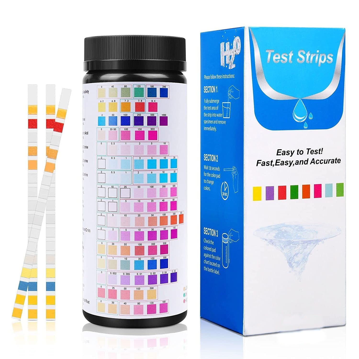 16 in 1 Drinking Water Test Kit High Sensitivity Test Strips detect pH